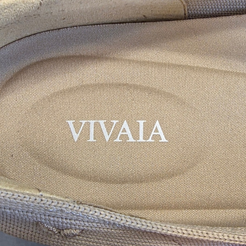 Vivaia Margot Square Toe Mary Jane Flats Women 9-9.5 Almond Beige Ribbed Knit - Picture 8 of 9